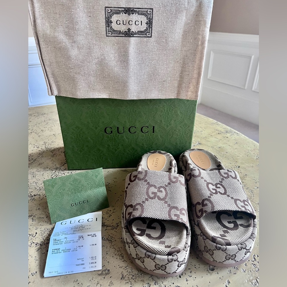 Women platform Gucci Slides